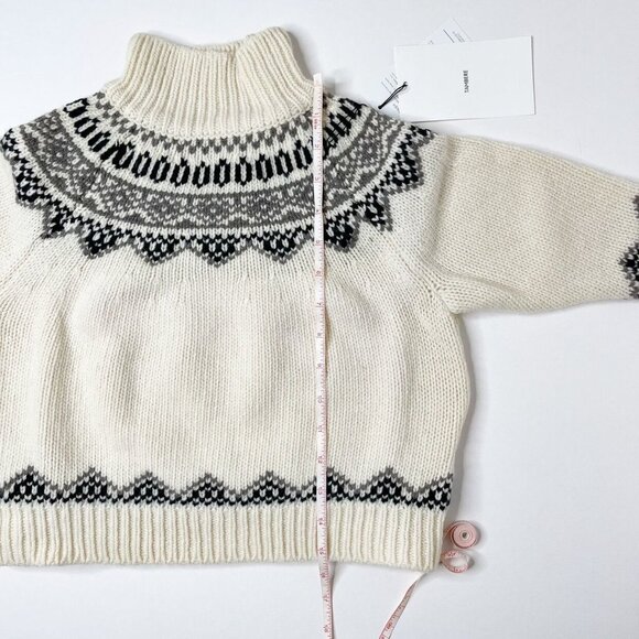 NWT Tambere FairIsle Ivory Wool/Cashmere Blend Turtleneck Gender Neutral Sweater - Picture 9 of 13
